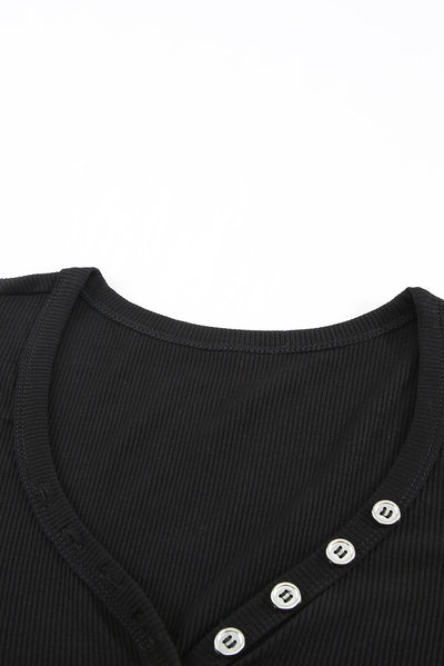 Buttoned Short Sleeve Tee Shirt - SHE BADDY© ONLINE WOMEN FASHION & CLOTHING STORE