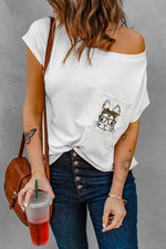 Animal Graphic Pocket Tee Shirt - SHE BADDY© ONLINE WOMEN FASHION & CLOTHING STORE