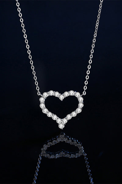1 Carat Moissanite Heart Pendant Chain-Link Necklace - SHE BADDY© ONLINE WOMEN FASHION & CLOTHING STORE