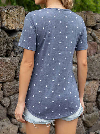 Glitter V-Neck Short Sleeve Tee Shirt - SHE BADDY© ONLINE WOMEN FASHION & CLOTHING STORE
