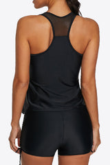 Tied Racerback Tankini Set - SHE BADDY© ONLINE WOMEN FASHION & CLOTHING STORE