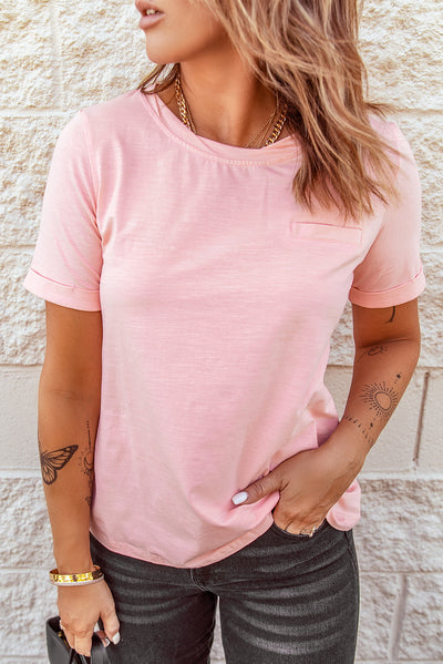 Just For You Cuffed Sleeve T-Shirt - SHE BADDY© ONLINE WOMEN FASHION & CLOTHING STORE