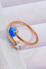 Opal and Zircon Open Ring - SHE BADDY© ONLINE WOMEN FASHION & CLOTHING STORE