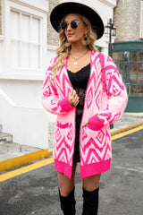 Argyle Open Front Pocket Cardigan - SHE BADDY© ONLINE WOMEN FASHION & CLOTHING STORE