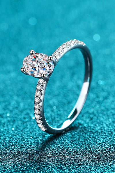 925 Sterling Silver Inlaid 1 Carat Moissanite Ring - SHE BADDY© ONLINE WOMEN FASHION & CLOTHING STORE