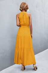 Printed Sleeveless Tie Waist Maxi Dress - SHE BADDY© ONLINE WOMEN FASHION & CLOTHING STORE