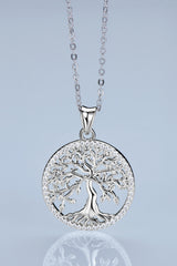 925 Sterling Silver Moissanite Tree Pendant Necklace - SHE BADDY© ONLINE WOMEN FASHION & CLOTHING STORE