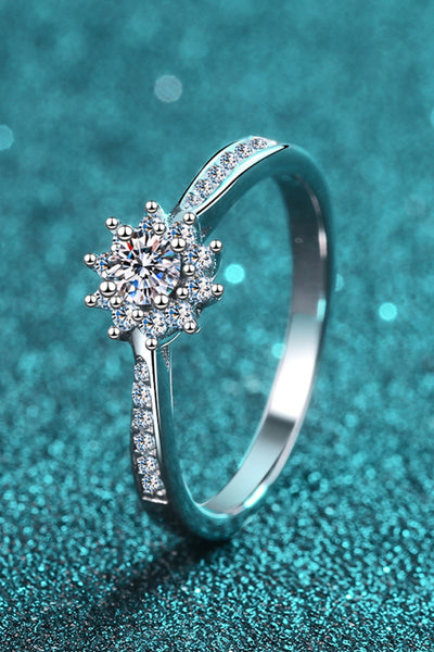 Moissanite Rhodium-Plated Snowflake Ring - SHE BADDY© ONLINE WOMEN FASHION & CLOTHING STORE