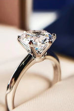 925 Sterling Silver 3 Carat Moissanite 6-Prong Ring - SHE BADDY© ONLINE WOMEN FASHION & CLOTHING STORE