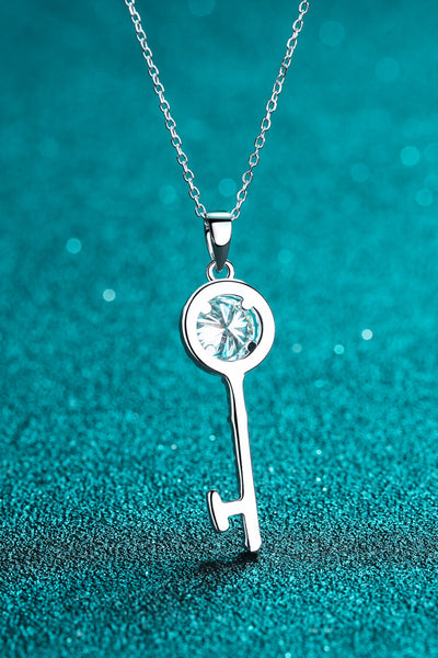 Moissanite Key Pendant Necklace - SHE BADDY© ONLINE WOMEN FASHION & CLOTHING STORE