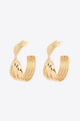 Twisted C-Hoop Alloy Earrings - SHE BADDY© ONLINE WOMEN FASHION & CLOTHING STORE