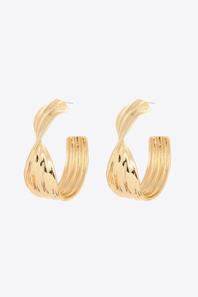 Twisted C-Hoop Alloy Earrings - SHE BADDY© ONLINE WOMEN FASHION & CLOTHING STORE