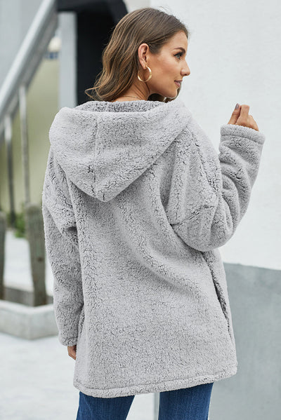 Hooded Teddy Coat - SHE BADDY© ONLINE WOMEN FASHION & CLOTHING STORE