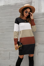 Striped Sweater Dress - SHE BADDY© ONLINE WOMEN FASHION & CLOTHING STORE