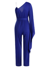 Tie-Waist Split Sleeve Surplice Jumpsuit - SHE BADDY© ONLINE WOMEN FASHION & CLOTHING STORE