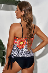 Mixed Print Tied Spaghetti Strap Tankini Set - SHE BADDY© ONLINE WOMEN FASHION & CLOTHING STORE
