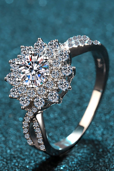 Moissanite Flower-Shape Split Shank Ring - SHE BADDY© ONLINE WOMEN FASHION & CLOTHING STORE