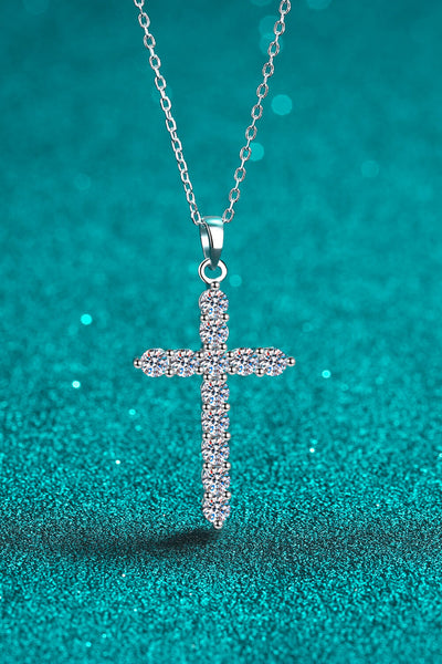 Moissanite Cross Pendant Chain Necklace - SHE BADDY© ONLINE WOMEN FASHION & CLOTHING STORE