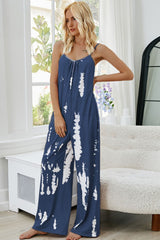 Tie-Dye Spaghetti Strap Jumpsuit with Pockets - SHE BADDY© ONLINE WOMEN FASHION & CLOTHING STORE