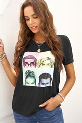 Portraits Graphic Print Tee - SHE BADDY© ONLINE WOMEN FASHION & CLOTHING STORE