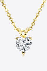 1 Carat Moissanite Heart-Shaped Pendant Necklace - SHE BADDY© ONLINE WOMEN FASHION & CLOTHING STORE