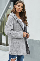 Hooded Teddy Coat - SHE BADDY© ONLINE WOMEN FASHION & CLOTHING STORE