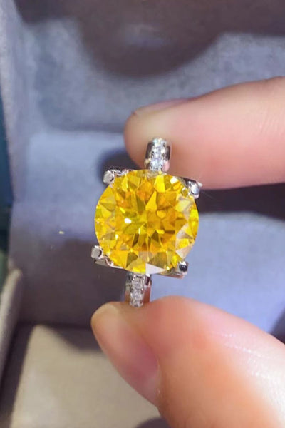 5 Carat Moissanite 925 Sterling Silver Ring in Banana Yellow - SHE BADDY© ONLINE WOMEN FASHION & CLOTHING STORE
