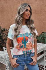 Tie-Dye Graphic Tee Shirt - SHE BADDY© ONLINE WOMEN FASHION & CLOTHING STORE