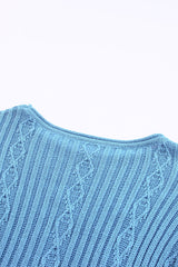 Flutter Sleeve Pompom Detail Knit Top - SHE BADDY© ONLINE WOMEN FASHION & CLOTHING STORE