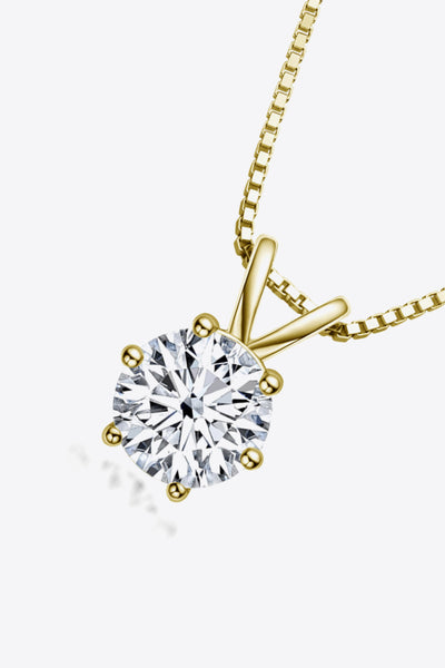 925 Sterling Silver 1 Carat Moissanite Pendant Necklace - SHE BADDY© ONLINE WOMEN FASHION & CLOTHING STORE