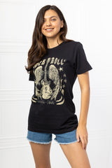 mineB Full Size Rock & Roll Graphic Tee - SHE BADDY© ONLINE WOMEN FASHION & CLOTHING STORE