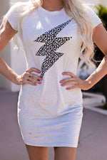 Leopard Light Graphic Tee Dress - SHE BADDY© ONLINE WOMEN FASHION & CLOTHING STORE