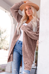 Heathered Open Front Longline Cardigan - SHE BADDY© ONLINE WOMEN FASHION & CLOTHING STORE