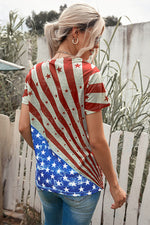 Star and Stripes V-Neck Tee - SHE BADDY© ONLINE WOMEN FASHION & CLOTHING STORE