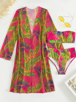 Botanical Print Tube Top, Swim Bottoms, and Cover Up Set - SHE BADDY© ONLINE WOMEN FASHION & CLOTHING STORE