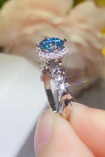 925 Sterling Silver 1 Carat Moissanite Cluster Ring - SHE BADDY© ONLINE WOMEN FASHION & CLOTHING STORE