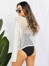 Long Sleeve Round Neck Openwork Cover-Up - SHE BADDY© ONLINE WOMEN FASHION & CLOTHING STORE