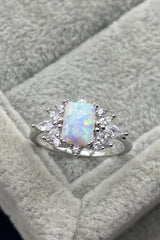 925 Sterling Silver Zircon and Opal Ring - SHE BADDY© ONLINE WOMEN FASHION & CLOTHING STORE