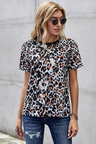 Leopard Print T-Shirt - SHE BADDY© ONLINE WOMEN FASHION & CLOTHING STORE