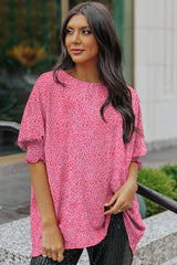 Leopard Smocked Flounce Sleeve Blouse - SHE BADDY© ONLINE WOMEN FASHION & CLOTHING STORE