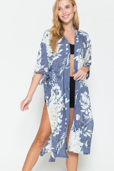 Justin Taylor Botanical Print Split Cover Up - SHE BADDY© ONLINE WOMEN FASHION & CLOTHING STORE