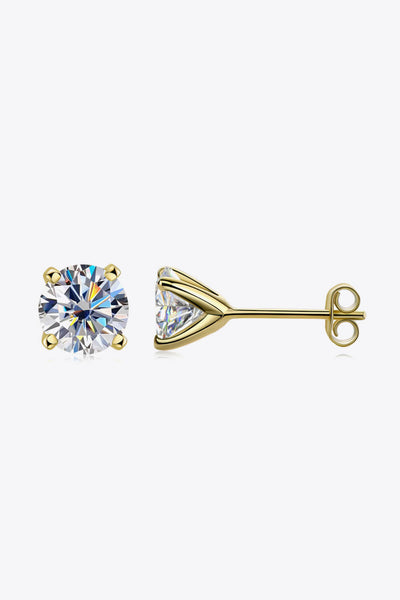 925 Sterling Silver 1 Carat Moissanite 4-Prong Stud Earrings - SHE BADDY© ONLINE WOMEN FASHION & CLOTHING STORE