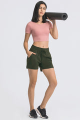 Waist Tie Active Shorts - SHE BADDY© ONLINE WOMEN FASHION & CLOTHING STORE