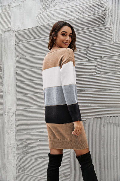 Striped Sweater Dress - SHE BADDY© ONLINE WOMEN FASHION & CLOTHING STORE