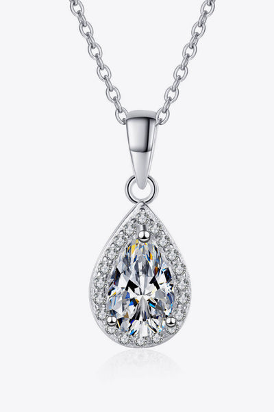 Moissanite Teardrop Pendant Necklace - SHE BADDY© ONLINE WOMEN FASHION & CLOTHING STORE