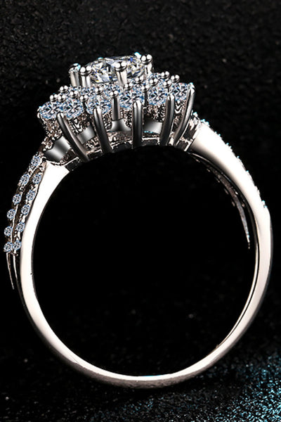 Moissanite Flower-Shape Split Shank Ring - SHE BADDY© ONLINE WOMEN FASHION & CLOTHING STORE