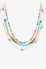 Multicolored Bead Necklace Three-Piece Set - SHE BADDY© ONLINE WOMEN FASHION & CLOTHING STORE