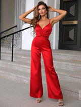 Wide Leg Spaghetti Strap Jumpsuit - SHE BADDY© ONLINE WOMEN FASHION & CLOTHING STORE