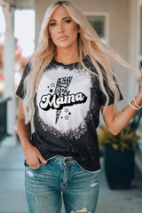 MAMA Lightning Graphic Short Sleeve Tee Shirt - SHE BADDY© ONLINE WOMEN FASHION & CLOTHING STORE