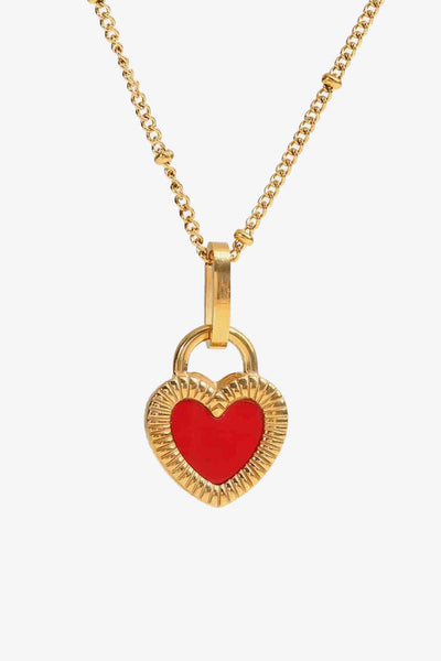 Stainless Steel Heart Pendant Necklace - SHE BADDY© ONLINE WOMEN FASHION & CLOTHING STORE